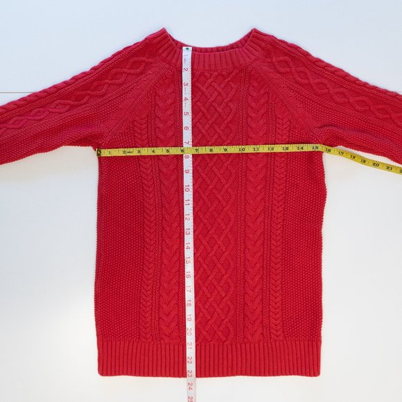 GAP Red Cable Knit Sweater - Picture 3 of 16